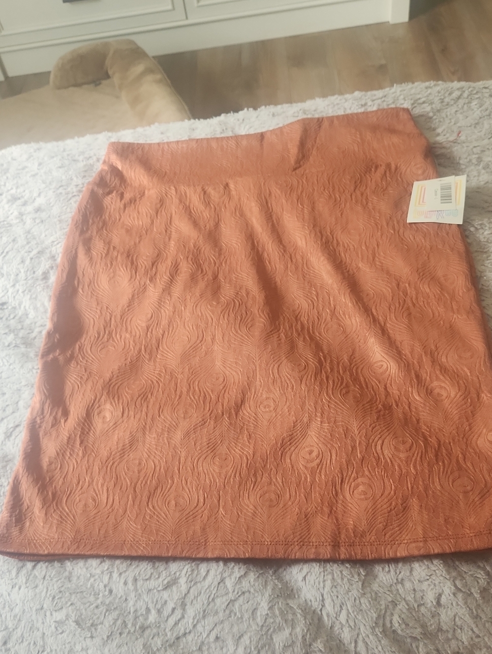 Lularoe Textured Orange Women's Pencil Skirt
